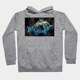 Lovely fantasy reptile creature in black and blue Hoodie